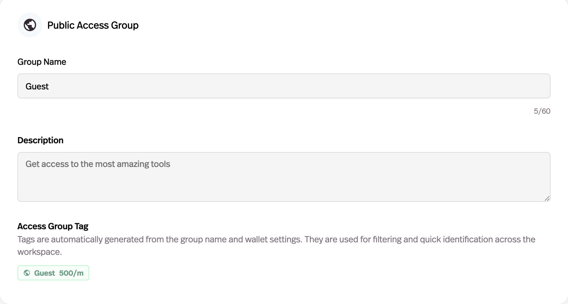 Public Access Groups